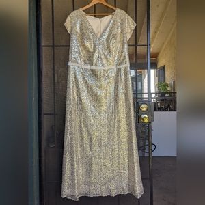Champagne Sequin Dress Size 20